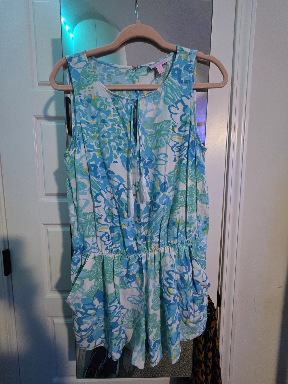 Lilly Pulitzer Aqua & Seafoam Floral Jumper Large